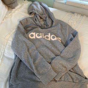 Gray Adidas hoodie with pockets
